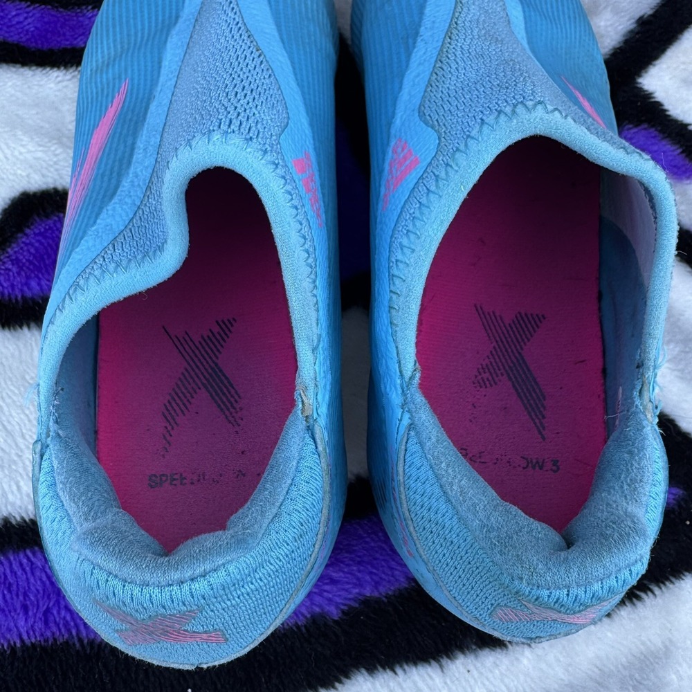 Size 5‎ - Adidas X Speedflow.3 FG Soccer Cleat Slip On Blue Pink Youth GW7497 - Picture 4 of 9